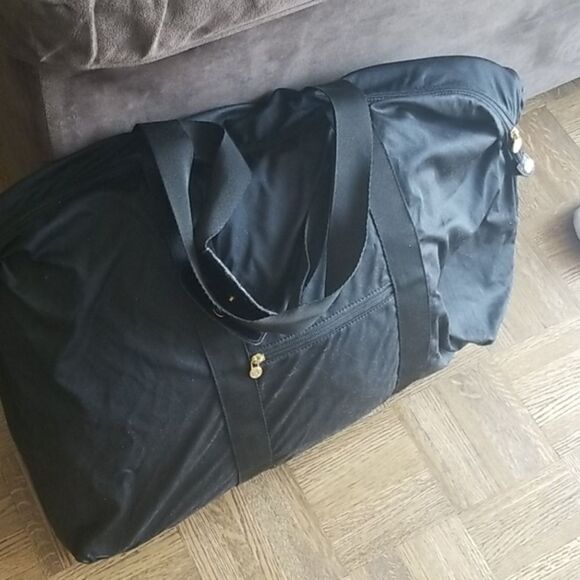 Fendi Black Nylon Weekender Bag Large Travel Tote Duffel Unisex Luggage - Picture 10 of 13